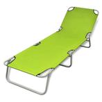 vidaXL Ligbed inklapbaar gepoedercoat staal appeltjesgroen, Jardin & Terrasse, Chaises longues, Verzenden