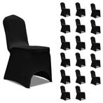 vidaXL Housses Ã©lastiques de chaise Noir 18 pcs, Verzenden