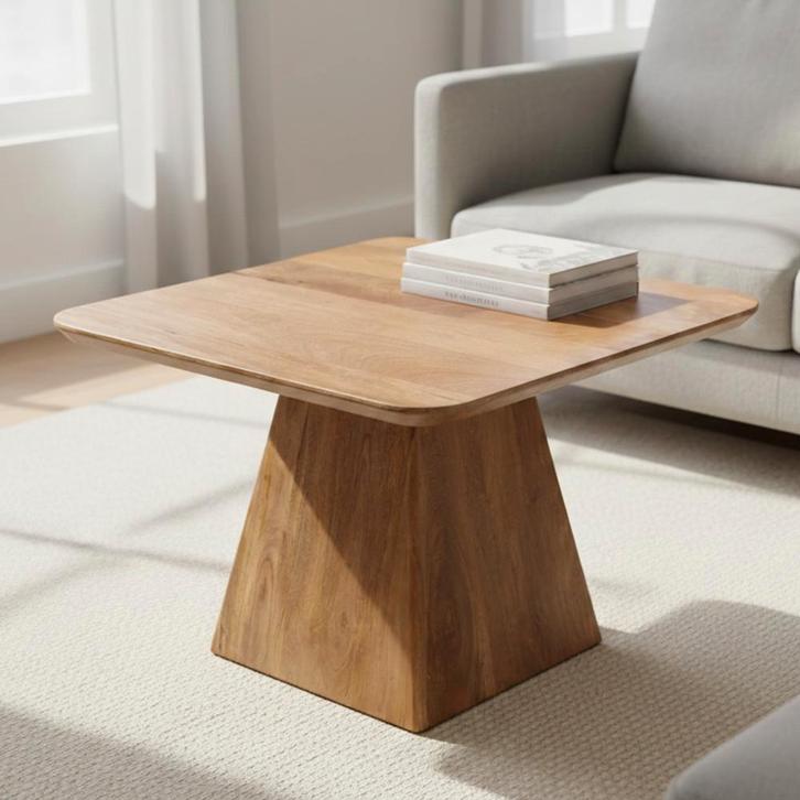 Salontafel Mangohout Salontafel Mick Vierkant 60x60 cm, Maison & Meubles, Tables | Tables de salon, Envoi