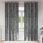 vidaXL Velvet Gordijnen met gordijnen 2 pcs Grijs 260 x 140, Huis en Inrichting, Verzenden, Nieuw