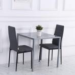 Eettafel - TrendyLiving - Vierkant - Glazen blad - Grijs, Huis en Inrichting, Ophalen of Verzenden, Nieuw, Modern