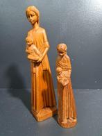Beeld, Maria met kindje Jezus twee maal!! - 29.5 cm - Hout, Antiek en Kunst