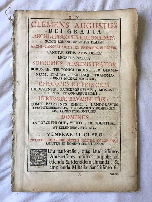 . - Missale S. Coloniensis Ecclesiæ Iussu Sereniss: et, Antiek en Kunst, Antiek | Boeken en Manuscripten
