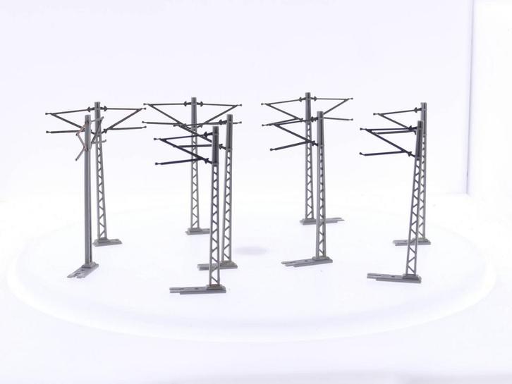 Schaal H0 Kleinbahn , 5 stuks enkel bovenleidingmast met..., Hobby en Vrije tijd, Modeltreinen | H0, Rails, Gebruikt, Analoog