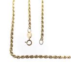 Gouden gedraaide schakel ketting | 62 cm (gouden ketting), Ophalen of Verzenden, Gebruikt, Overige kleuren, Goud