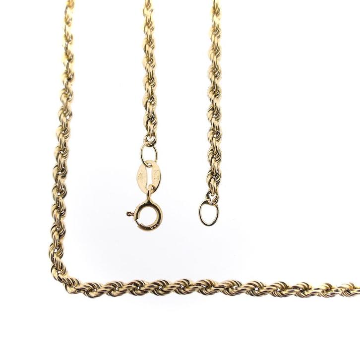 Gouden gedraaide schakel ketting | 62 cm (gouden ketting), Handtassen en Accessoires, Kettingen, Overige kleuren, Gebruikt, Goud