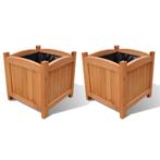 vidaXL Plantenbakken verhoogd 2 st 30x30x30 cm hout, Tuin en Terras, Verzenden, Nieuw