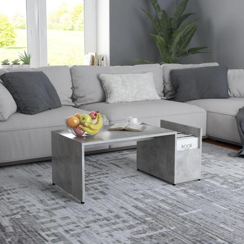 vidaXL Salontafel 90x45x35 cm bewerkt hout betongrijs, Huis en Inrichting, Tafels | Salontafels, Nieuw, Verzenden