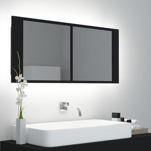 vidaXL Armoire à miroir de salle de bain LED Noir, Maison & Meubles, Tables | Coiffeuses, Neuf, Envoi