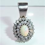Hanger - 14 karaat Witgoud Diamant  (Natuurlijk) - Opaal