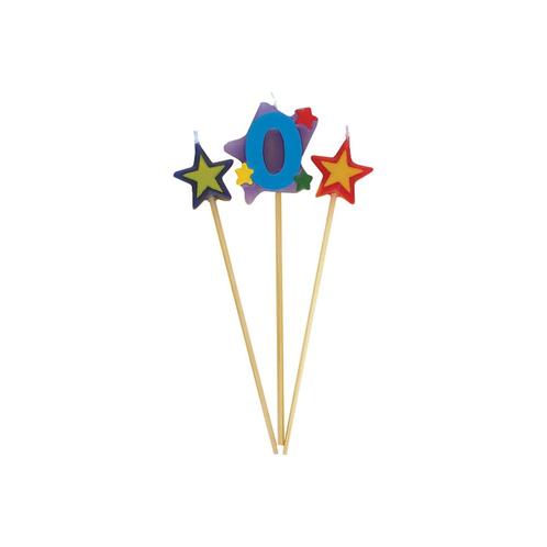 Kaarsen Set 0 Jaar Sterren 26cm 3st, Hobby en Vrije tijd, Feestartikelen, Nieuw, Verzenden