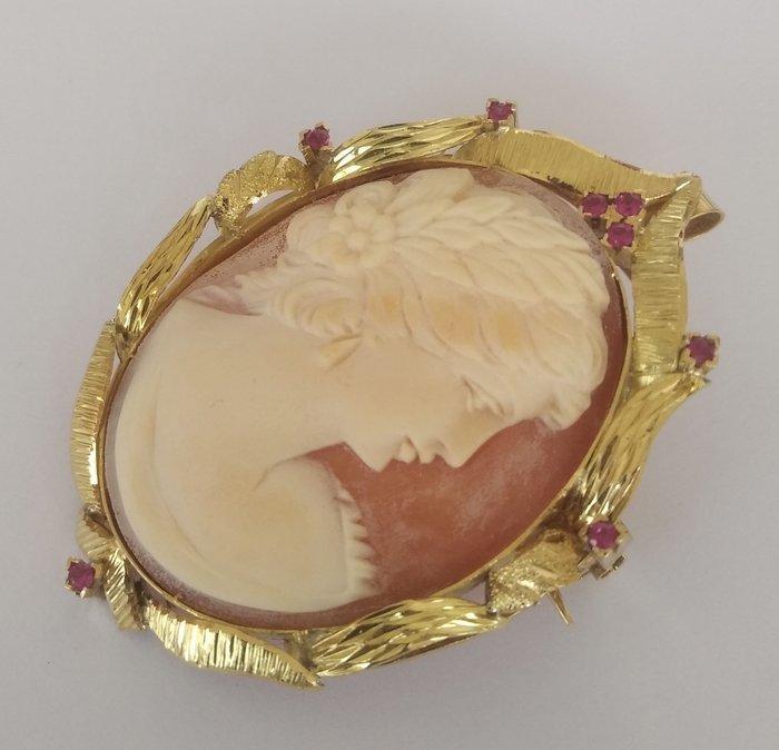 Zonder Minimumprijs - Broche - 18 karaat Geel goud - 18kt, Handtassen en Accessoires, Antieke sieraden