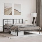 vidaXL Bedframe met hoofdbord metaal zwart 160x200 cm, Huis en Inrichting, Verzenden, Nieuw