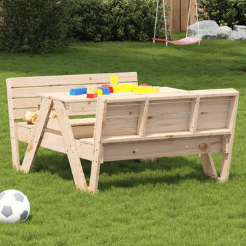 vidaXL Picknicktafel voor kinderen 88x122x58 cm massief, Tuin en Terras, Verzenden, Nieuw
