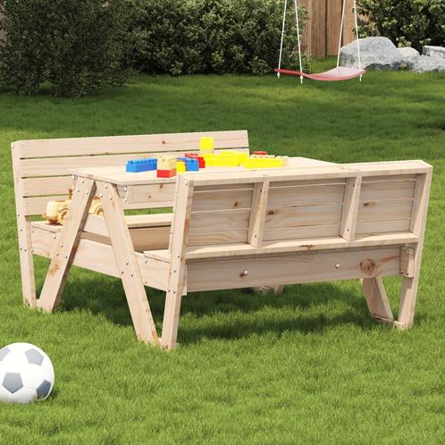 vidaXL Picknicktafel voor kinderen 88x122x58 cm massief, Tuin en Terras, Tuintafels, Nieuw, Verzenden