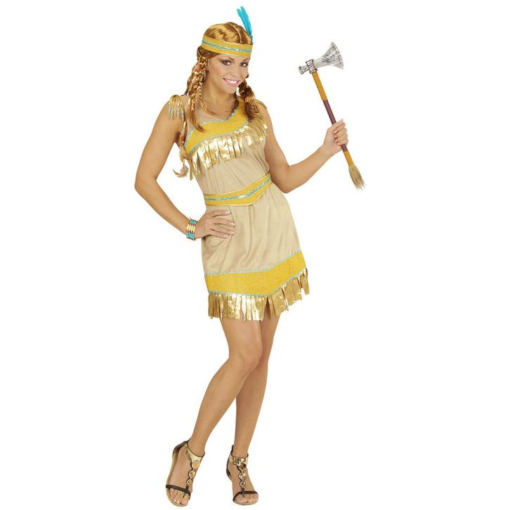 Indiaanse Jurk Geel Dames, Kleding | Dames, Carnavalskleding en Feestkleding, Nieuw, Verzenden