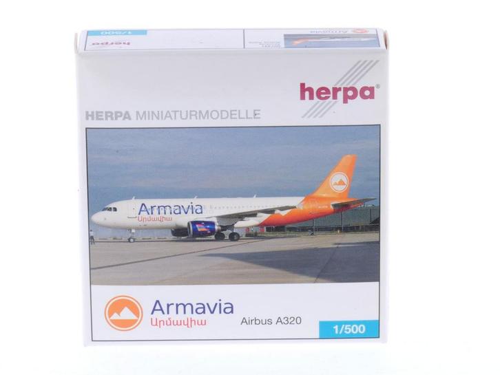 Schaal 1:500 Herpa 507431 Airbus A320 Armavia Reg. EK3200..., Hobby en Vrije tijd, Modelbouw | Vliegtuigen en Helikopters, Zo goed als nieuw