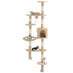 vidaXL Kattenkrabpaal met sisal krabpalen wandmontage 194 cm, Verzenden