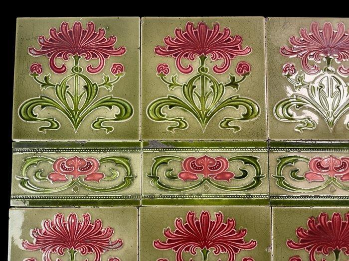 Art Nouveau Tegel (12) - Art Nouveau - rond 1900 -, Antiek en Kunst, Antiek | Glaswerk en Kristal