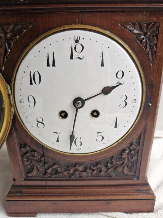 Tafelklok - Hout, Messing, Emaille - 1910-1920, Antiek en Kunst, Antiek | Klokken