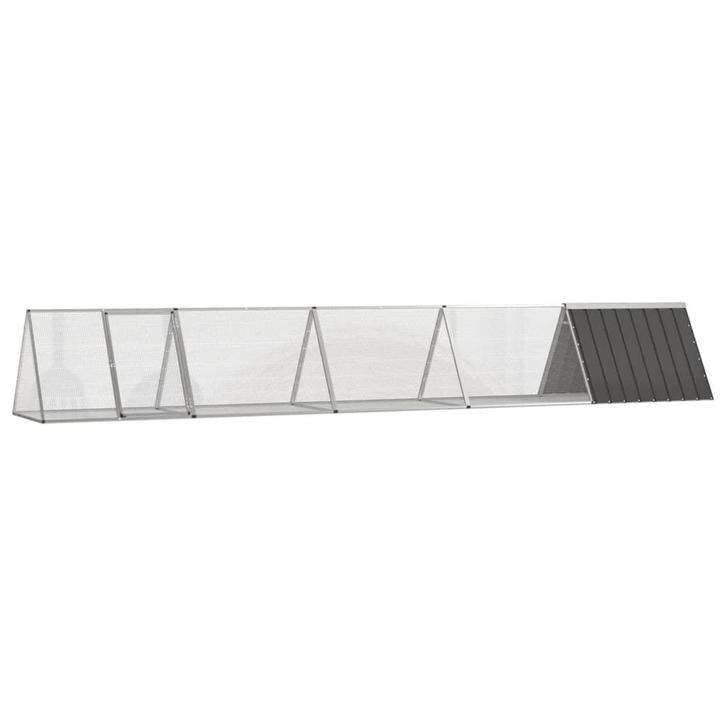 vidaXL Konijnenhok 504,5x80,5x71 cm gegalvaniseerd staal, Dieren en Toebehoren, Knaagdieren en Konijnen | Hokken en Kooien, Nieuw