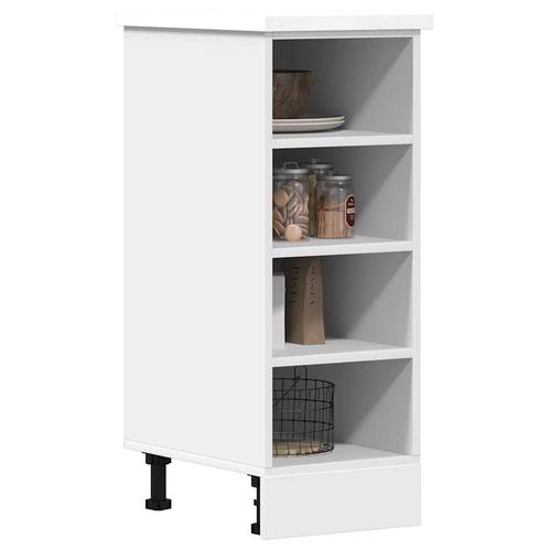 vidaXL Onderkast Riga 30x44,5x81,5 cm bewerkt hout wit, Huis en Inrichting, Kasten | Overige, Nieuw, Verzenden