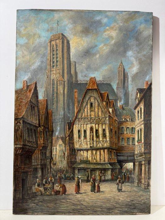 Henry Thomas Schafer (1833-1919) - Stadtansicht von, Antiek en Kunst, Kunst | Schilderijen | Klassiek