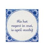 Delfts Blauw Tegel Regen In Mei 14,5cm, Nieuw, Verzenden