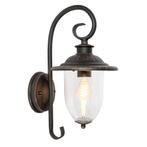 Stal- &amp; Boerderijlampen Elzas Muurlamp Rustiek Bruin, Tuin en Terras, Verzenden, Minder dan 50 watt, Wandlamp, Nieuw