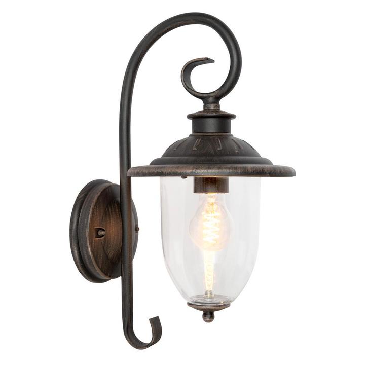 Stal- &amp; Boerderijlampen Elzas Muurlamp Rustiek Bruin, Tuin en Terras, Buitenverlichting, Minder dan 50 watt, Nieuw, Aluminium