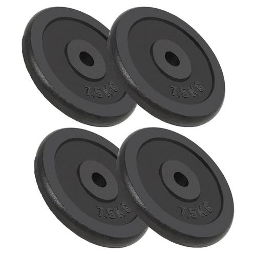 vidaXL Halterschijven 4 st 4x7,5 kg gietijzer, Sport en Fitness, Fitnessmaterialen, Nieuw, Verzenden