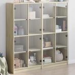 vidaXL Boekenkast met deuren 136x37x142 cm hout sonoma, Verzenden, Nieuw