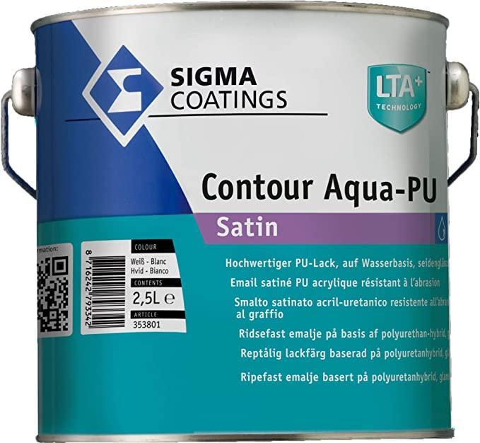 Sigma Contour Aqua Satin / Sigma Watergedragen Houtlak, Doe-het-zelf en Bouw, Verf, Beits en Lak, Nieuw, Verzenden