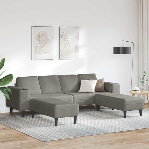 vidaXL Stoffen Sofa met kussen Lichtgrijs Katoenen stof, Huis en Inrichting, Zetels | Zetels, Nieuw, Verzenden