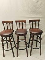 Tabouret (3) - Ensemble de tabourets en cuir de style