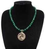 Smaragd - Boeddhistische ketting - Gouden vissen - Welvaart