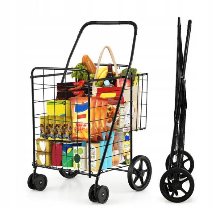 2dekans | Ruime opvouwbare boodschappentrolley met wielen -, Huis en Inrichting, Bureaus, Ophalen of Verzenden