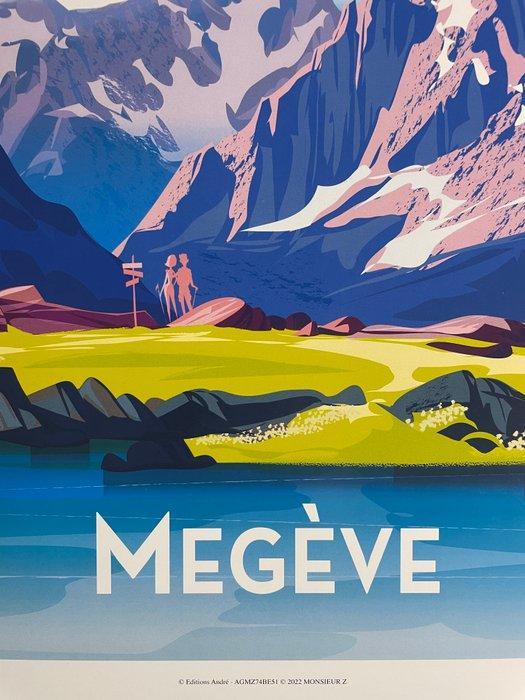 Monsieur Z - Affiche de Tourisme Megève - Le Lac, Antiek en Kunst, Kunst | Tekeningen en Fotografie