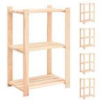 vidaXL Opbergrekken 3-laags 5 st 60x38x90 cm massief, Huis en Inrichting, Verzenden, Nieuw