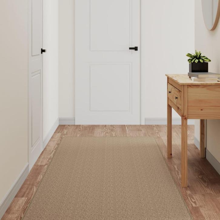 vidaXL Tapijtloper 80x300 cm sisal-look zandkleurig, Huis en Inrichting, Stoffering | Tapijten en Vloerkleden, Nieuw, Verzenden