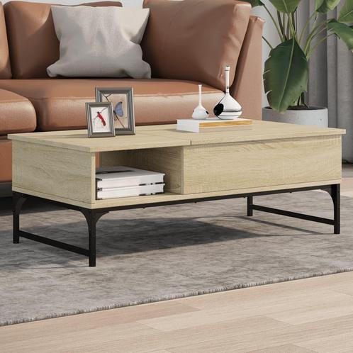 vidaXL Salontafel 100x50x35 cm bewerkt hout en metaal sonoma, Huis en Inrichting, Tafels | Salontafels, Nieuw, Verzenden