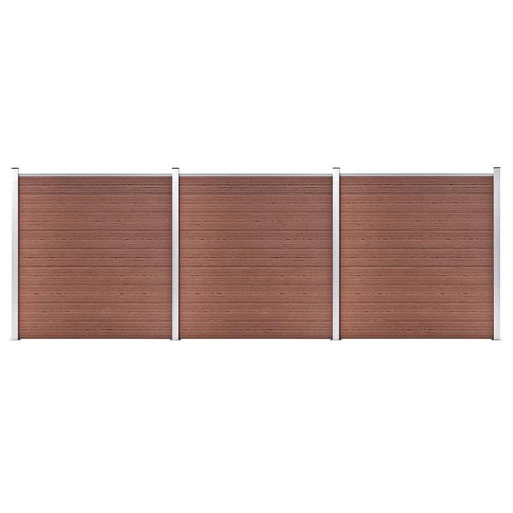 vidaXL Schutting 526x186 cm HKC bruin, Tuin en Terras, Tuinhekken en Hekwerk, Nieuw, Verzenden