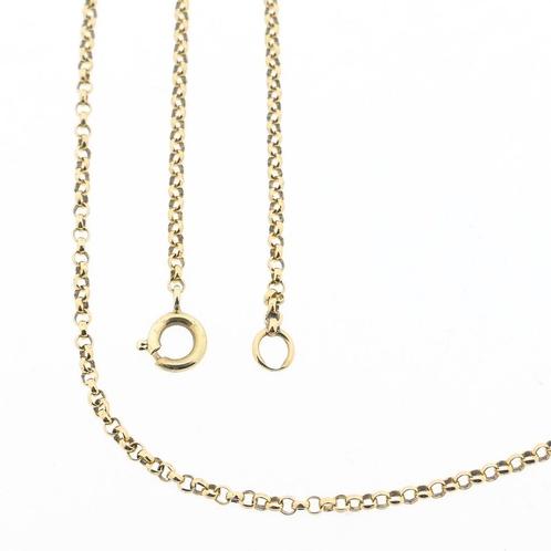 Gouden jasseron schakel collier | 59 cm (unisex, ketting), Handtassen en Accessoires, Kettingen, Overige kleuren, Gebruikt, Goud