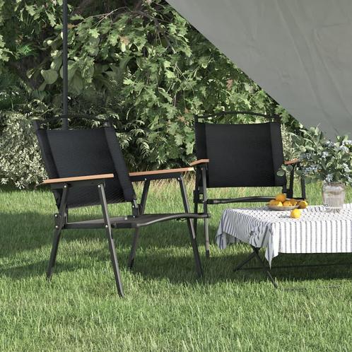vidaXL Campingstoelen 2 st 54x55x78 cm oxford stof zwart, Tuin en Terras, Tuinstoelen, Nieuw, Verzenden