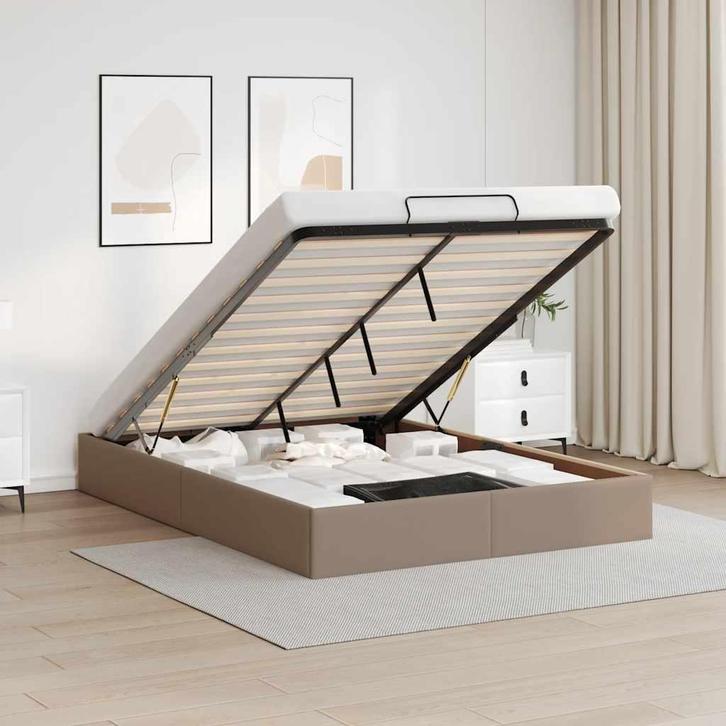 vidaXL Bedframe zonder matras 140x190 cm kunstleer, Huis en Inrichting, Slaapkamer | Bedden, Nieuw, Verzenden