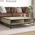 vidaXL Salontafel 100x100x30 cm bewerkt hout en metaal, Huis en Inrichting, Tafels | Salontafels, Verzenden, Nieuw
