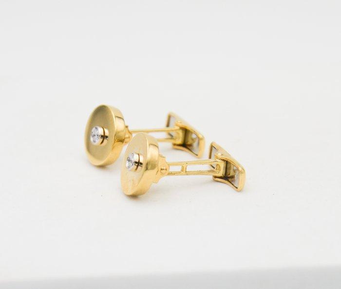 Manchetknopen - 18 karaat Geel goud Diamant (Natuurlijk), Handtassen en Accessoires, Antieke sieraden