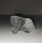 Lalique - Figurine - Kitten At Play - verre dépoli 1980, Antiek en Kunst, Antiek | Glaswerk en Kristal