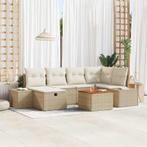 vidaXL Tuinbank Set met kussen met opslag 7 pcs Beige Poly, Tuin en Terras, Verzenden, Nieuw