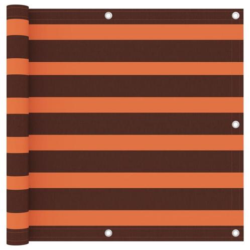vidaXL Balkonscherm 90x500 cm oxford stof oranje en bruin, Tuin en Terras, Parasols, Nieuw, Verzenden